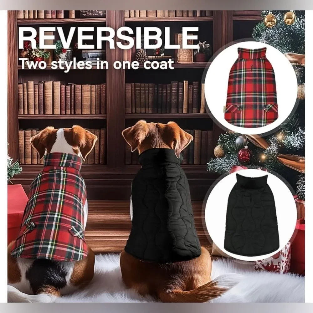 Vivaglory Reversible Plaid and Tan Dog Coat (Burberry look-alike) soooo cute!